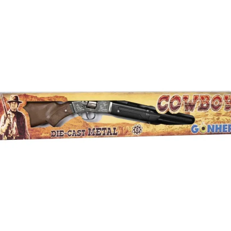 Fusil Rifle cowboy 8 coups métal crosse bois enfant 60cm* Outlet