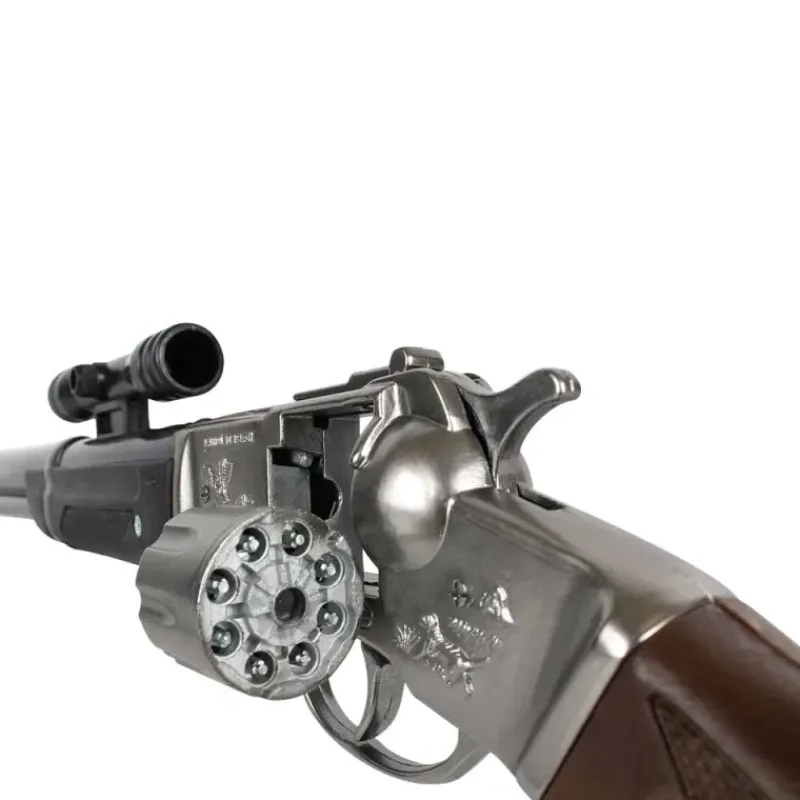 Fusil Rifle cowboy 8 coups métal crosse bois enfant 60cm* Outlet