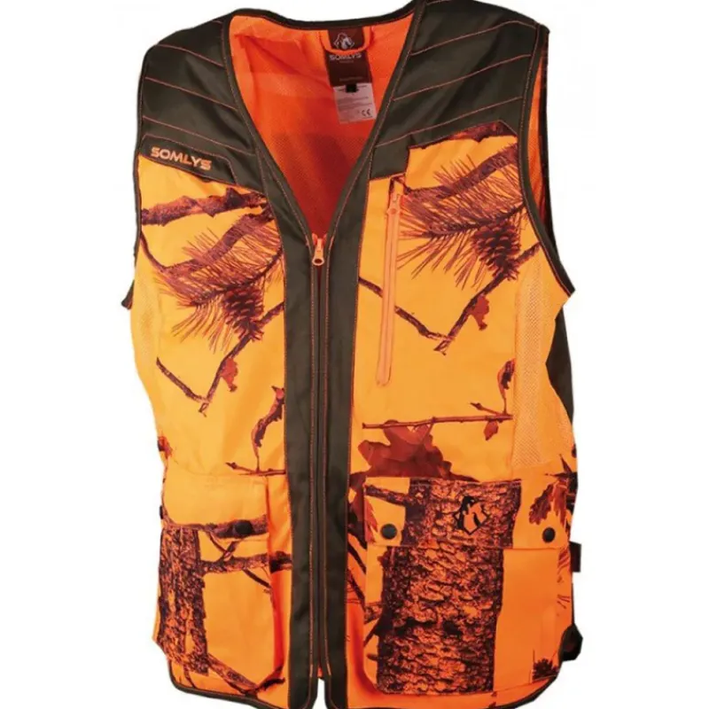 Gilet Classy déperlant polyester nylon camo orange vert S à 4XL*Somlys New