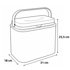 Glacière 10L Bleue - Intérieur Blanc - Plastique Rigide*
