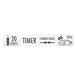 Guirlande lumineuse 20 boules blanche - 14,5 m* Hot