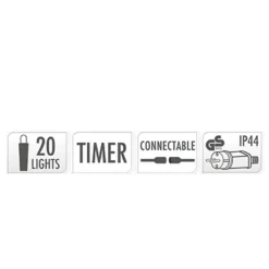 Guirlande lumineuse 20 boules couleur - 14,5 m*