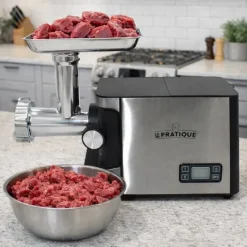 Hachoir électrique 900W 45x19x34cm 3 plaques acier entonnoirs*Le Pratique Online
