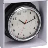 Horloge murale design noire et argent Ø30 cm avec cadran lisible* Discount