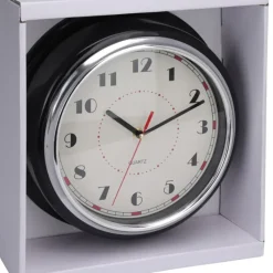 Horloge murale design noire et argent Ø30 cm avec cadran lisible* Discount
