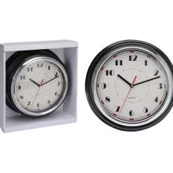 Horloge murale design noire et argent Ø30 cm avec cadran lisible* Discount