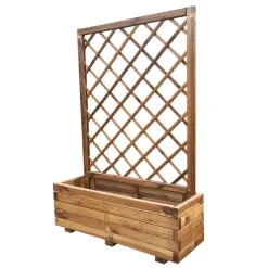 Jardinière bois autoclave classe 3 avec treillis 90x31x140cm* Hot