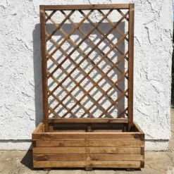 Jardinière bois autoclave classe 3 avec treillis 90x31x140cm* Hot