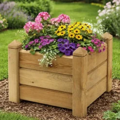 Jardinière carrée bois 30x30 / H 30 cm*