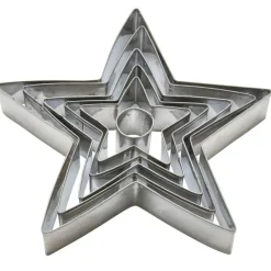 Kit 6 emporte-pièces étoiles Noël 3D inox 2-16cm H2,5cm*Pradel France Discount