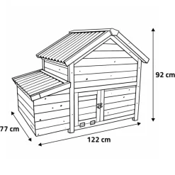 Kit Poulailler 3 poules Bois Confort toit plastique + Enclos*Ducatillon Outlet