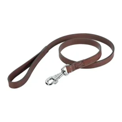 Laisse cuir double 120 cm marron*Stepland Clearance