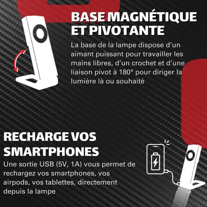 Lampe de travail SLIM OBSERVER - Rechargeable USB-C 1000 Lumens*Observer Tools Sale