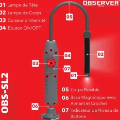 Lampe d'inspection LED flexible OBSERVER - 600 Lumens - USB-C - IP54*Observer Tools Sale