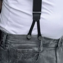 Lot 6 boutons clips bretelles à pattes métal noir* Outlet