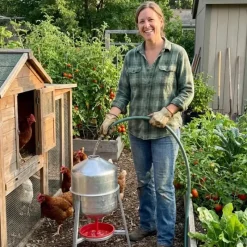 Lot de 5 Abreuvoirs poules et volailles métal galvanisé 30 L sur pieds* Clearance