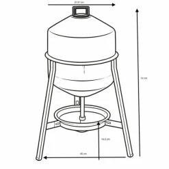 Lot de 10 Abreuvoirs poules et volailles métal galvanisé 30 L sur pieds*