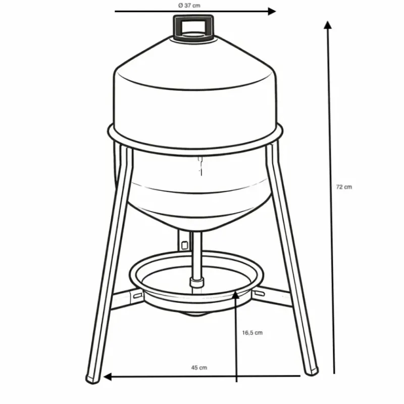 Lot de 10 Abreuvoirs poules et volailles métal galvanisé 30 L sur pieds*