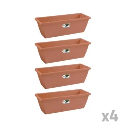 Lot de 4 Balconnières Elho® 70x16cm en terre cuite* New