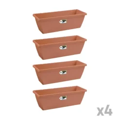 Lot de 4 Balconnières Elho® 50x16cm en plastique effet terre cuite* New