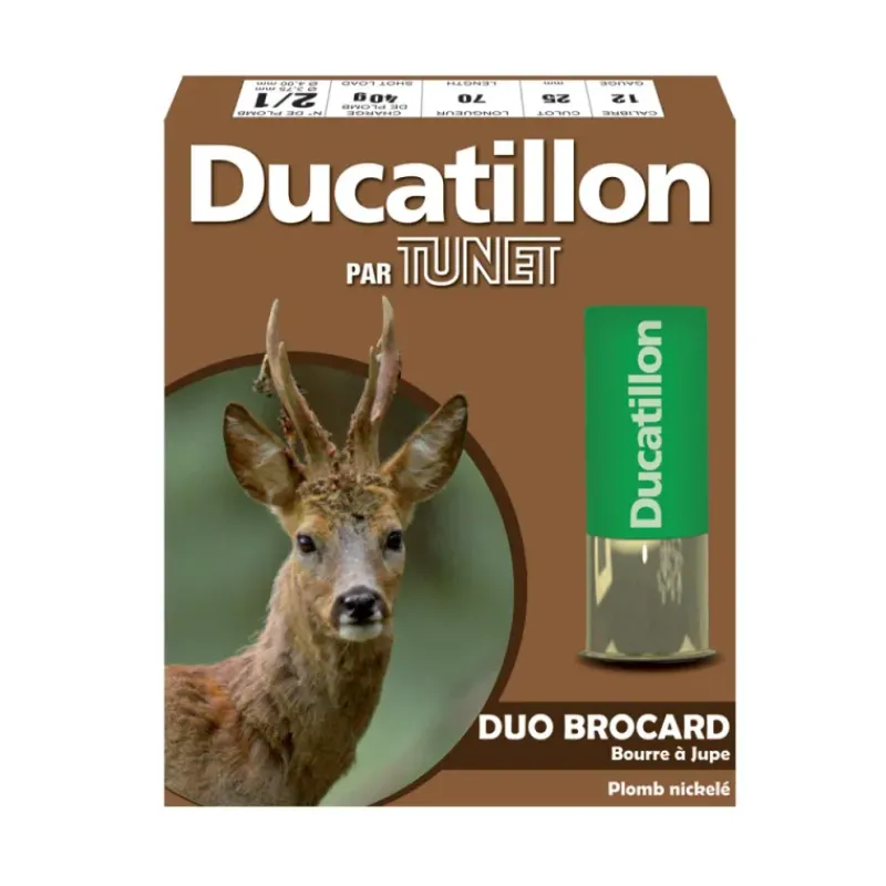 Lot de 200 cartouches cal.12/70 bourre jupe "Duo Brocard" 390m/s*TUNET Best