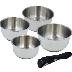 Lot de 4 casseroles inox à manche amovible 14/16/18/20 cm*Baumalu Online