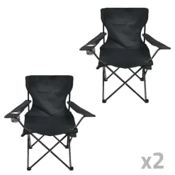 Lot de 2 Chaises Easy C2 pliable noire - Structure acier et polyester 600D* Best