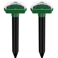 Lot de 2 Chasse-Taupes Solaires à Ultrasons Duo - Étanche - 650m² de Couverture*