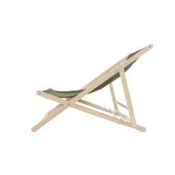 Lot de 2 Chiliennes en Bois de Pin et Toile Coton Kaki* Clearance