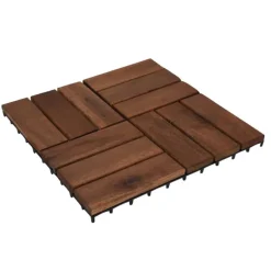 Lot de 4 dalles de terrasse en bois d'acacia 30x30 cm - Résistantes et esthétiques* Clearance