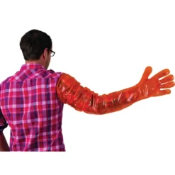 Lot de 100 gants de vêlage usage unique orange 90cm* Outlet