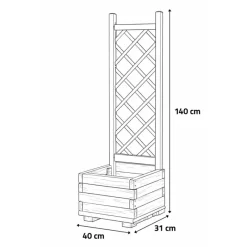 Lot de 2 Jardinières avec treillis en bois autoclave* New