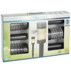 Lot de 3 lampes solaires LED blanc chaud - Noir* Discount