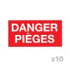 Lot de 10 Panneaux DANGER PIÈGES Akilux 26x20cm lot de 10*