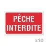 Lot de 10 Panneaux PÊCHE INTERDITE Akilux 26X20cm* Outlet