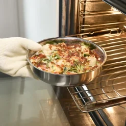 Lot de 3 Poêles acier inoxydable diamètres 20, 24 et 26 cm*Pradel France Discount