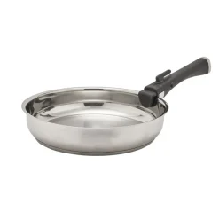 Lot de 3 Poêles acier inoxydable diamètres 20, 24 et 26 cm*Pradel France Discount