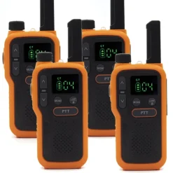 Lot de 4 Talkie-walkie 16 canaux autonomie 18h orange et noir* Clearance