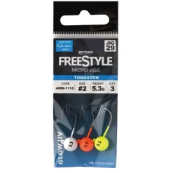 Lot de 3 Têtes plombées Freestyle Tungsten Glow 1,8g, 2,7g ou 3,5g*Spro