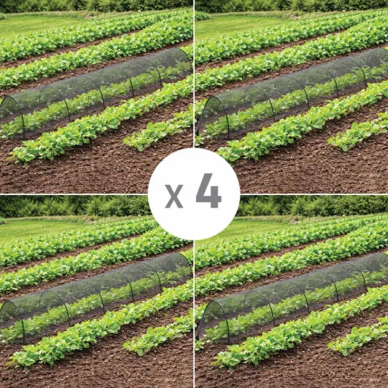Lot de 4 Tunnels de protection pour potager maillé - 3 m* Discount