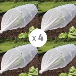 Lot de 4 Voiles de croissance semi-transparent 2,5x10m pour protection des cultures* New