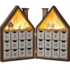 Maison calendrier avent bois peuplier 30cm 24 tiroirs LED blanc* Hot