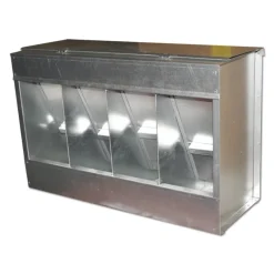 Mangeoire 20 kg 4 compartiments métal 46 x 17 x 40 cm* Clearance