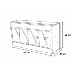 Mangeoire 20 kg 4 compartiments métal 46 x 17 x 40 cm* Clearance