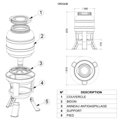 Mangeoire anti-gaspillage sur pieds 23 kg – Grande capacité*GAUN Best