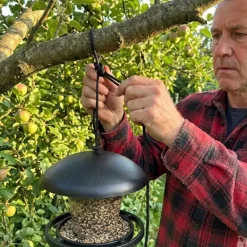 Mangeoire oiseaux transparente 19x17cm avec corde suspension* Online