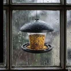 Mangeoire oiseaux transparente 19x17cm avec corde suspension* Online