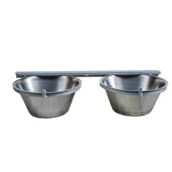 Mangeoire professionnelle double pour chenil acier galvanisé 2 X 2,5L*