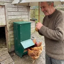 Mangeoire trémie galvanisée verte anti gaspillage 7 kg*