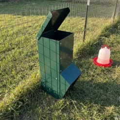Mangeoire trémie galvanisée verte anti gaspillage 7 kg*